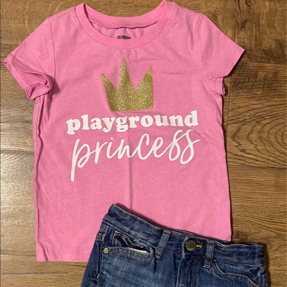 Osh kosh tee and gap jean shorts girls 3t